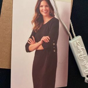 NWT Charlie Paige black dress with gold grommets